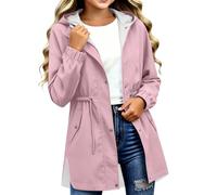 Vestes de pluie imperméables pour filles - Légères et doublées - À capuche - Coupe-vent - Coupe-vent - Coupe-vent - Pour l'école, la randonnée, l'escalade