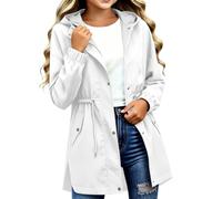 Vestes de pluie imperméables pour filles - Légères et doublées - À capuche - Coupe-vent - Coupe-vent - Coupe-vent - Pour l'école, la randonnée, l'escalade