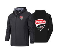 Vestes de pluie pour homme Pour Duca-TI Veste coupe-vent imperméable à capuche avec fermeture éclair intégrale, idéale pour la course à pied, le cyclisme et la pêche,black-xx_l