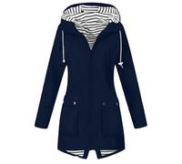 Vestes De Randonnée Anti-Pluie Femme Jacket Habit Polaire Raincoat Petit Softshell Automne Militaire Ciré Femme Moto Velo Protection Velo Poncho Pluie Marine XXL