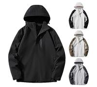 Vestes de randonnée imperméables pour homme - Longue longueur - Imperméable à capuche - Veste utilitaire d'escalade - Manteau de trekking léger et coupe-vent - Vestes d'alpinisme en plein air, gris, L