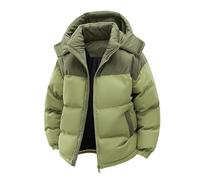 Vestes de Sport Homme Chaud Trois Quart Longue Aviateur Zippé Winter Hiver Duvet Marque Tres Chaude Ado Sport Brillante Travail Thermique Polaires Doudoune Brillante Vert XXL