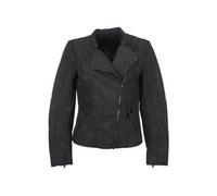 Veste de motard en simili-cuir Col motard Manches longues noir Noir 34