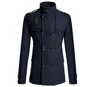 Vestes d'extérieur Hiver Hommes Décontracté Trench Lats Fashions Veste longue étroite Vêtement d'extérieur Manteau pour homme, Marine, M