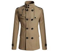 Vestes d'extérieur Hiver Hommes Décontracté Trench Lats Fashions Veste longue étroite Vêtement d'extérieur Manteau pour homme, kaki, XL