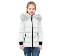 Vestes d'hiver à capuche pour filles, doudounes matelassées à fourrure synthétique, vestes chaudes et épaisses à fermeture éclair, parkas d'hiver pour enfants, vestes coupe-vent, vestes d'extérieur