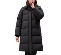 Vestes d'hiver chaudes et coupe-vent pour femme - Manteau matelassé en coton rembourré avec capuche - Manteaux d'hiver pour femme, Noir , 3XL