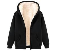 Vestes d'hiver en polaire pour femme - Léger et chaud - Fermeture éclair intégrale - Respirant - Manches longues - Veste d'hiver chaude à capuche pour femme - Veste de sport - Veste de transition