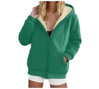 Vestes d'hiver en polaire pour femme - Léger et chaud - Fermeture éclair intégrale - Respirant - Manches longues - Veste d'hiver chaude à capuche pour femme - Veste de sport - Veste de transition