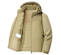 Vestes d'hiver imperméables Softshell for hommes, manteau à capuche for, pêche, randonnée, camping, escalade, ski, sports de plein air Pour Homme(Color 3,3XL)