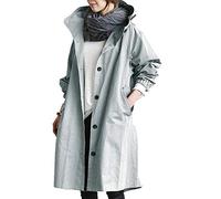 Vestes d'hiver légères et imperméables pour femme, manteau de pluie à capuche pour femme pour temps froid, manches longues, trench-coat d'hiver, escalade, randonnée, activités en plein air, bleu clair