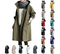 Vestes d'hiver légères et imperméables pour femme, manteau de pluie à capuche pour femme pour temps froid, manches longues, trench-coat d'hiver, escalade, randonnée, activités en plein air, vert