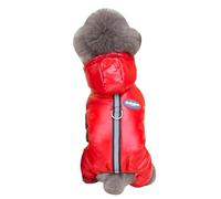 Vestes d'hiver pour chien avec boucle de traction - Manteau à capuche pour chaton - Couleur vive - Coupe-vent - Vêtements tendance pour animaux de compagnie - Pour petits chiens et grands chiens avec