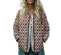 Vestes d'hiver pour femmes automne hiver Noël imprimé veste de Noël vestes de Noël outifts manteaux surdimensionnés hauts de Noël décontractés vacances sortie vêtements de plein air 2025, Vert, M