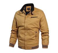 Vestes en Coton léger pour Hommes Printemps et Automne vêtements d'extérieur décontractés avec Poches Blouson Cuir Homme Vintage