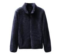Vestes en flanelle pour femme avec fermeture éclair intégrale sans capuche - Manteaux ours en peluche pour femme - Veste en duvet fine coupe-vent - Veste d'hiver en flanelle - Manteaux matelassés