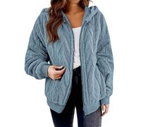 Vestes en polaire à capuche pour femmes, manteau d'hiver en polaire pour femme, manteau en peluche épais avec poches, fermeture éclair intégrale, manches côtelées, sweat-shirt à capuche décontracté