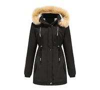 Vestes en polaire pour femme - Veste d'hiver tendance ajustée avec fausse capuche - Manteau de sortie décontracté classique polyvalent - Manteau confortable avec poches unies, Noir , S