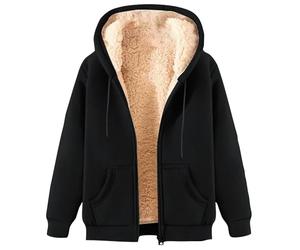 Vestes en polaire pour homme avec doublure sherpa - Sweat à capuche épais et lourd avec fermeture éclair - Manteau d'hiver chaud avec capuche et poches/Taille UK/Livraison en 7 jours', Noir , 3XL