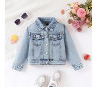 Vestes et manteaux en jean pour jeunes filles, nouvelle arrivée pour l'automne/hiver, style décontracté et mode pour l'école, veste en jean polyvalente et simple, à porter avec des sweats et des t-shi