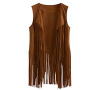 Vestes Femmes sans Manches Automne Hiver Daim Ethnique sans Manches Glands Frangé Gilet Cardigan Outwear Épaissir Chaud Parka Manteau Doudoune Outwear