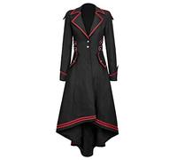 Vestes Gothique Punk Veste Militaire Smoking Dentelle Manteaux pour Femme Élégant Steampunk Gothique Veste Cour Victorien Manteau Queue De Pie pour Cour Medievale Halloween Uniforme