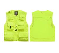 Vestes haute visibilité Salut Gilet De Sécurité Multi Poche Visibilité for Des Tailles Multiples Multicolores Délivrance Secours(Type 2-Yellow,4XL)