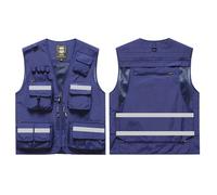 Vestes haute visibilité Salut Gilet De Sécurité Multi Poche Visibilité for Des Tailles Multiples Multicolores Délivrance Secours(Type 1-Royal Blue,XL)
