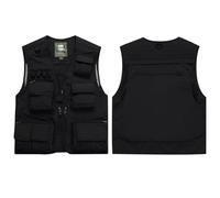 Vestes haute visibilité Salut Gilet De Sécurité Multi Poche Visibilité for Des Tailles Multiples Multicolores Délivrance Secours(Type2-Black,S)