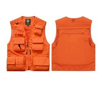 Vestes haute visibilité Salut Gilet De Sécurité Multi Poche Visibilité for Des Tailles Multiples Multicolores Délivrance Secours(Type 2-Orange,7XL)