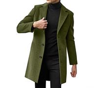 Vestes Hommes Chaud Col Revers Manches Longues Veste en Cuir Rembourrée Manteau Épais Veste en Peau de Mouton Veste Polaire Fille 104, vert, 4XL