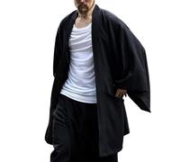 Vestes Hommes Néon Hommes Solide Coloured Bat Sleeved Cardigan Ample Tendance of Performance Clothing In The Middle Length Versatile Personality Jacket Windbreaker Hommes Manteau Hiver Trench Coat