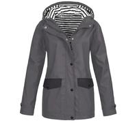Vestes imperméables à capuche pour femme Royaume-Uni, gris, XL