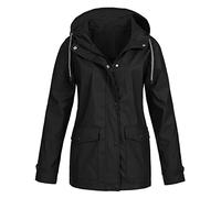 Vestes Imperméables Femme avec Capuche Zip Poncho Pluie Léger Automne Hiver Manches Longues Manteau Sport Montagne Blousons Femme Randonnée Anti-Pluie pour Camping Activités Voyages de Plein Air