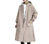 Vestes Imperméables Femmes Longue Imperméable À L'eau Polyvalent Veste De Pluie Sport Respirant Vestes Voyage Résistant Aux Rides Manteau Softshell Veste Coupe-Vent En Plein Air Veste, kaki foncé, XL