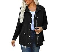 Vestes Imprimé Pour Femmes Automne Hiver Outwear Manteau Coupe-Vent De Couleur Unie col baseball Veste Court Moto décontracté en coton rembourré Jacket Avec Poches
