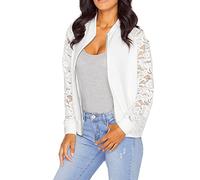 Vestes Imprimé pour Femmes Chic Motard Blouson Printemps Été Léger Bomber Blouson Outwear Décontractées Zippée Légère Manteau Col Montant Vêtements de Sport