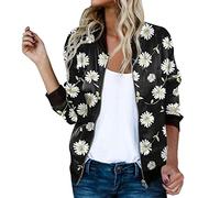 Vestes Imprimé Pour Femmes VêTements ImperméAbles Femme légante veste imprimée patchwork Blouson mi Saison Chic Court fermeture clair intégrale et col montant De Sport