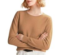 Vestes Plus Longues pour Femmes Women's Spring and Autumn Winter New Solid Color Knitted Sweater with Roundneck Undercover and Long Sleeve Vestes Longues pour Femmes (Rose Gold, L)
