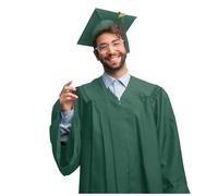 Vestes pour femmes adultes unisexe ensemble de robe de remise de diplôme universitaire et lycée avec bonnet et pompon, vert militaire, 82