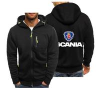 Vestes Sweat à Capuche Full Zip Sc.an.ia, Sportswear Homme Décontracté, Sweatshirt Homme pour Printemps Automne, ExtéRieur(Black,M)