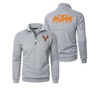Vestes Sweat à Capuche Zip K.T.M, Veste à Capuche Zippée Léger Respirant, Hoodie Homme pour Printemps Automne, Sweats(Grey,M)
