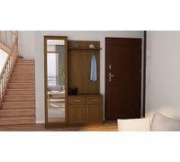 Vestiaire 130 cm Wiśnia Porto avec banc, miroir et ferrures Premium