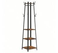 Vestiaire, 43 x 43 x 180 cm, Style rustique, Marron Rustique et Noir LCR80X