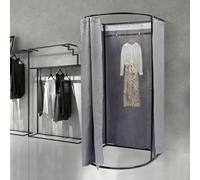 Vestiaire autoportant | Vestiaire mobile portable en forme de U | Salle d'essai temporaire simple avec brise-vue pour les centres commerciaux, les magasins de vêtements, etc. (gris, 100 × 95 × 200 cm)