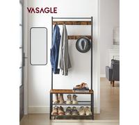 Vestiaire, Avec Étagères À Chaussures Et Crochets, 70 X 32 X 175 Cm Marron