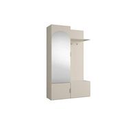 Vestiaire avec miroir et rangements - Beige et doré - JAVERIA
