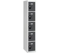 Vestiaire Colonne 5 cases - Elément départ - gris anthracite Gris anthracite
