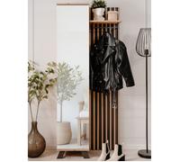 Vestiaire avec miroir - MEDAN 42A - Anthracite / Chene artisan - 80 x 190 x 37 cm
