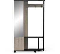 Vestiaire d'entrée - Chêne Kronberg / Noir - L108,4 x P33,9 x H183,8 cm - SCHUSTER